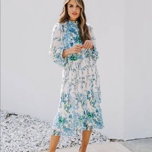 VICI Tempe floral ruffle midi dress - NWT